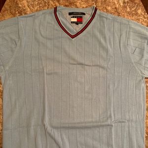 light blue Tommy hilfigler shirt